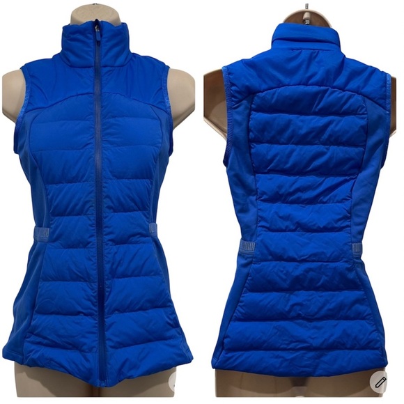 lululemon athletica Jackets & Blazers - Lululemon Blue Goose Down Puffer Vest Size 2 Down For It All Water Repellant
